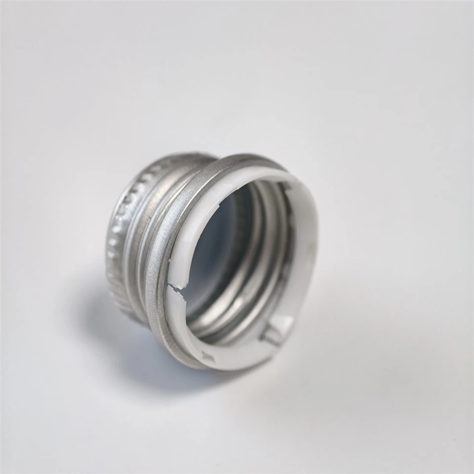 Factory Glass For Water Bottle Screw Aluminum Cap With Plastic Tamper Evident Ring 28mm factory